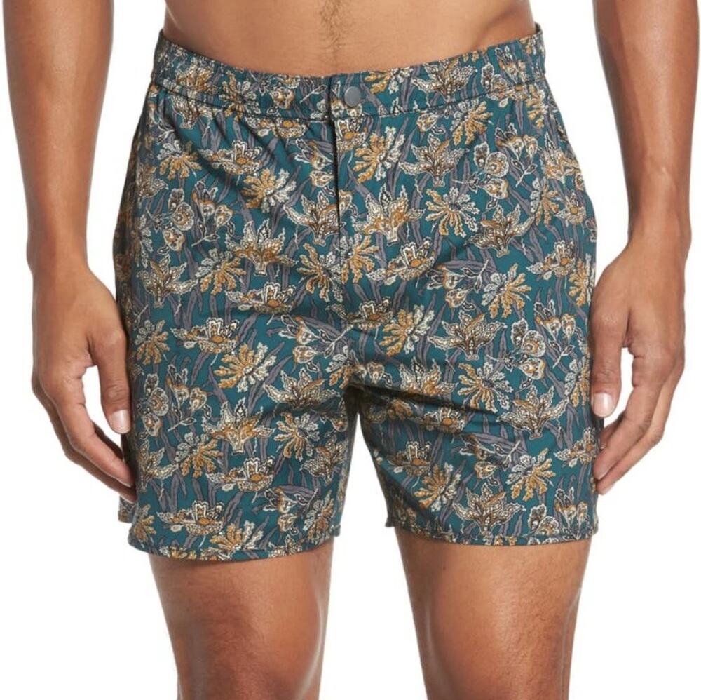 THEORY Trunk Shorts Extra Large Track Swim Sabal Palm Designer Luxury Mens Beach